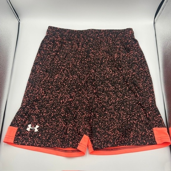 Under Armour YXL Youth Athletic Black Peach Speckled Drawstring Shorts - Picture 1 of 7